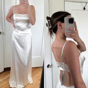 Reformation | NWT Pisco 100% Silk Maxi Dress in Ivory White Size‎ 8 $528